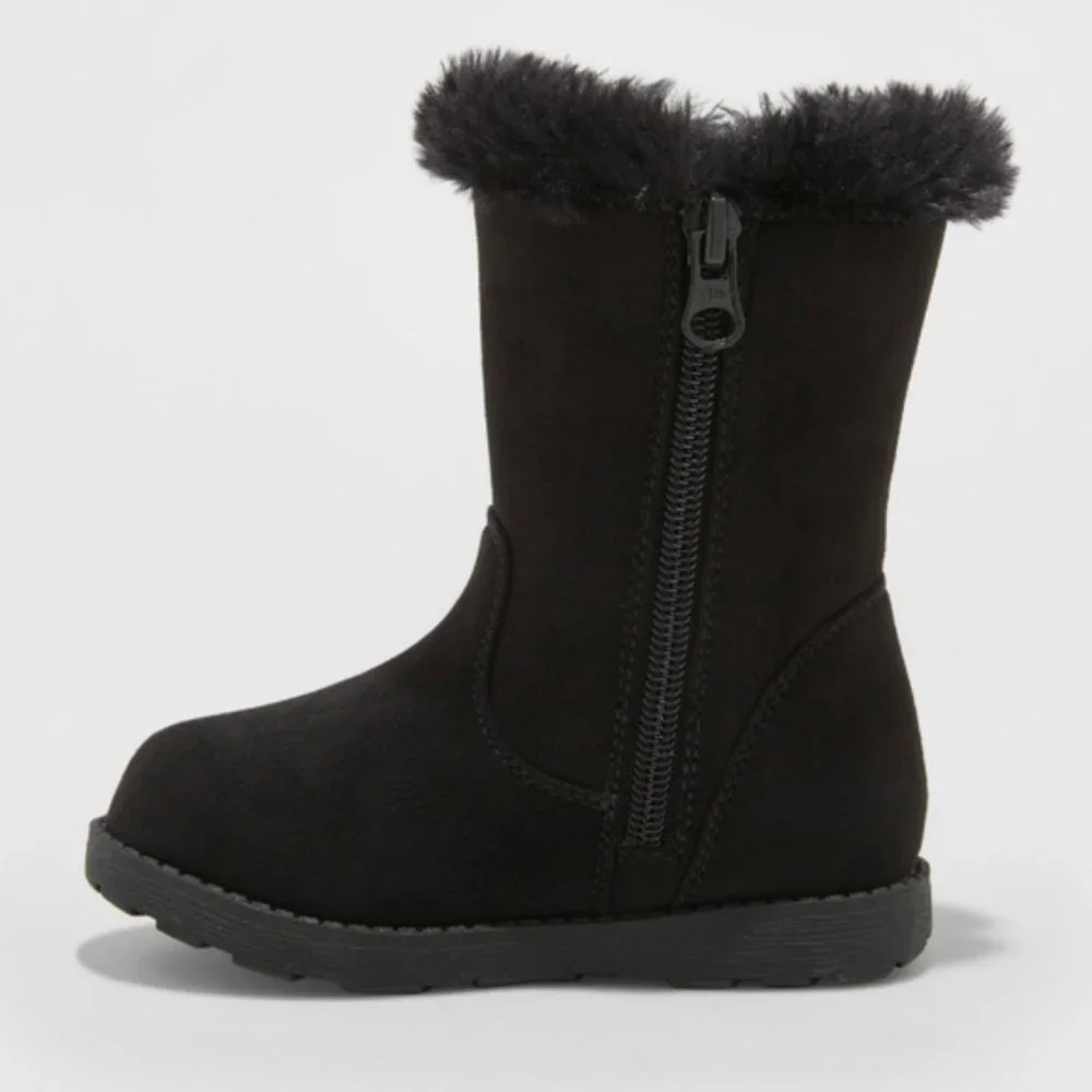Toddler‎ Girls' Katrina Fleece Fashion Boots Black - Cat & Jack